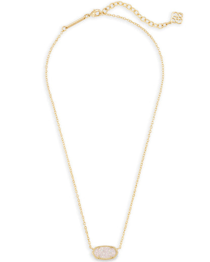 Elisa Gold Pendant Necklace in Iridescent Drusy