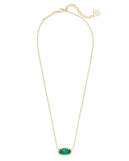 Elisa Gold Pendant Necklace in Emerald Cat’s Eye