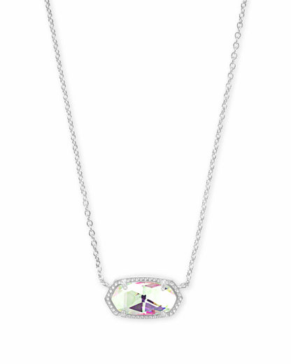 Elisa Silver Pendant Necklace in Dichroic Glass