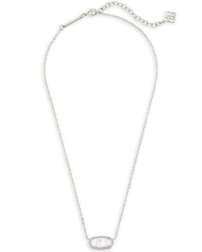 Elisa Silver Pendant Necklace in Ivory Mother-of-Pearl