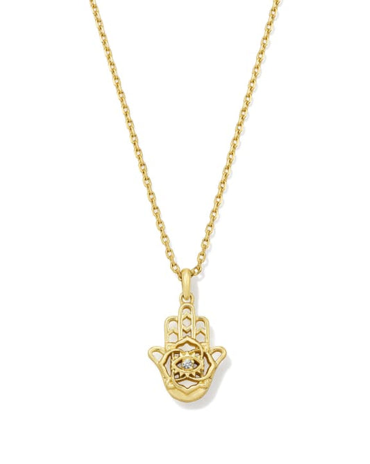 Hamsa Gold Short Pendant Necklace