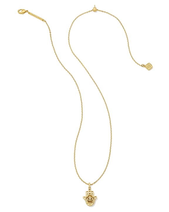 Hamsa Gold Short Pendant Necklace