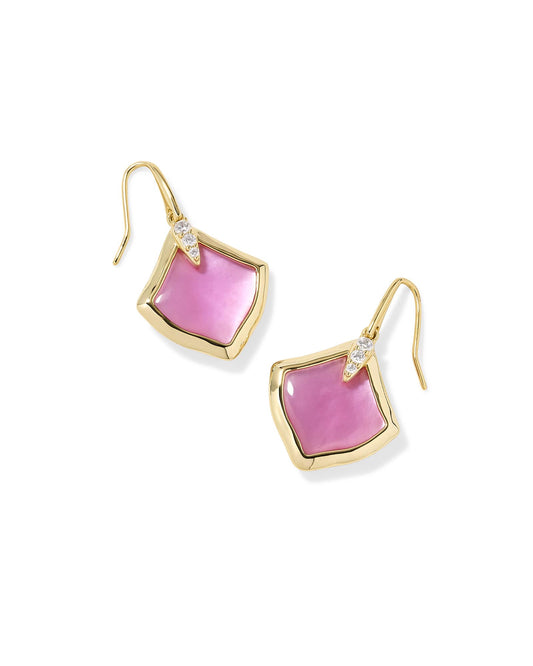 Joelle Gold Drop Earrings in Azalea Illusion