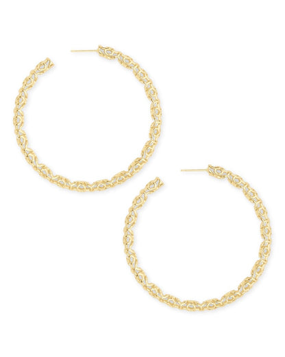 Maggie Hoop Earrings in Gold Filigree