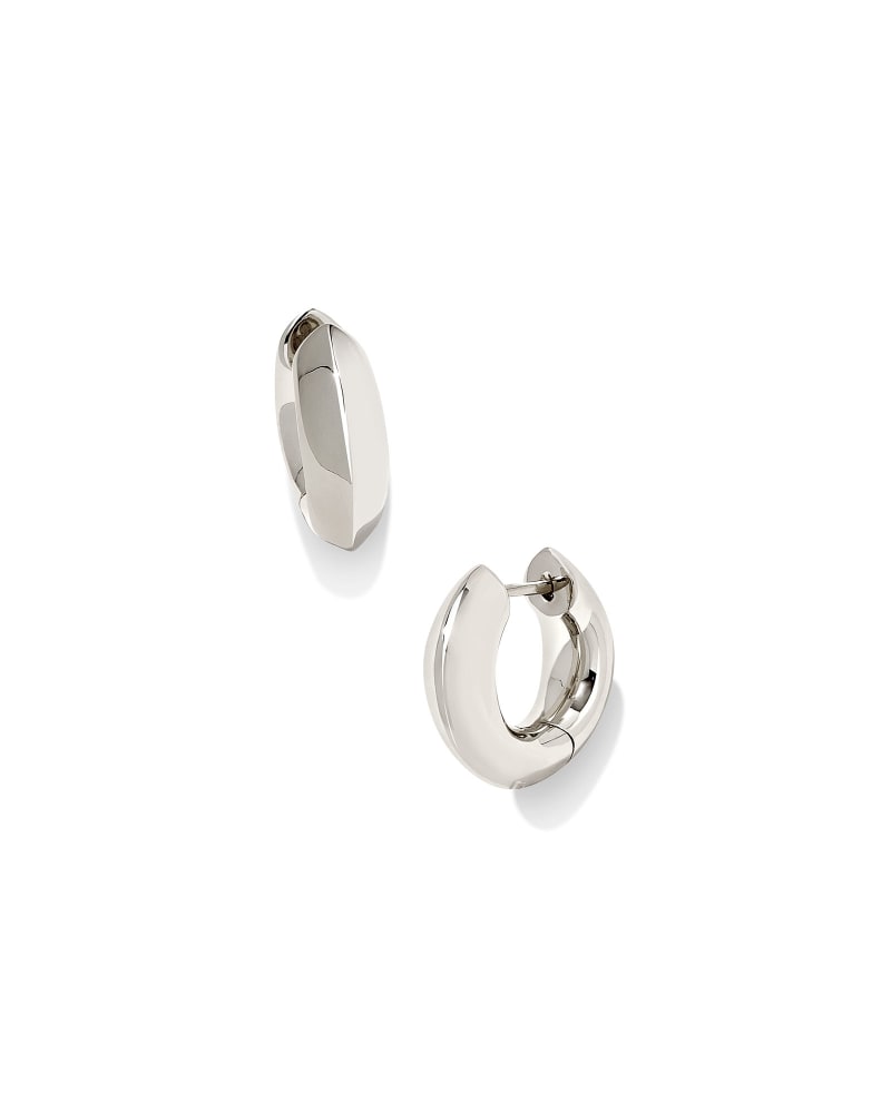 Mikki Metal Huggie Earrings in Silver