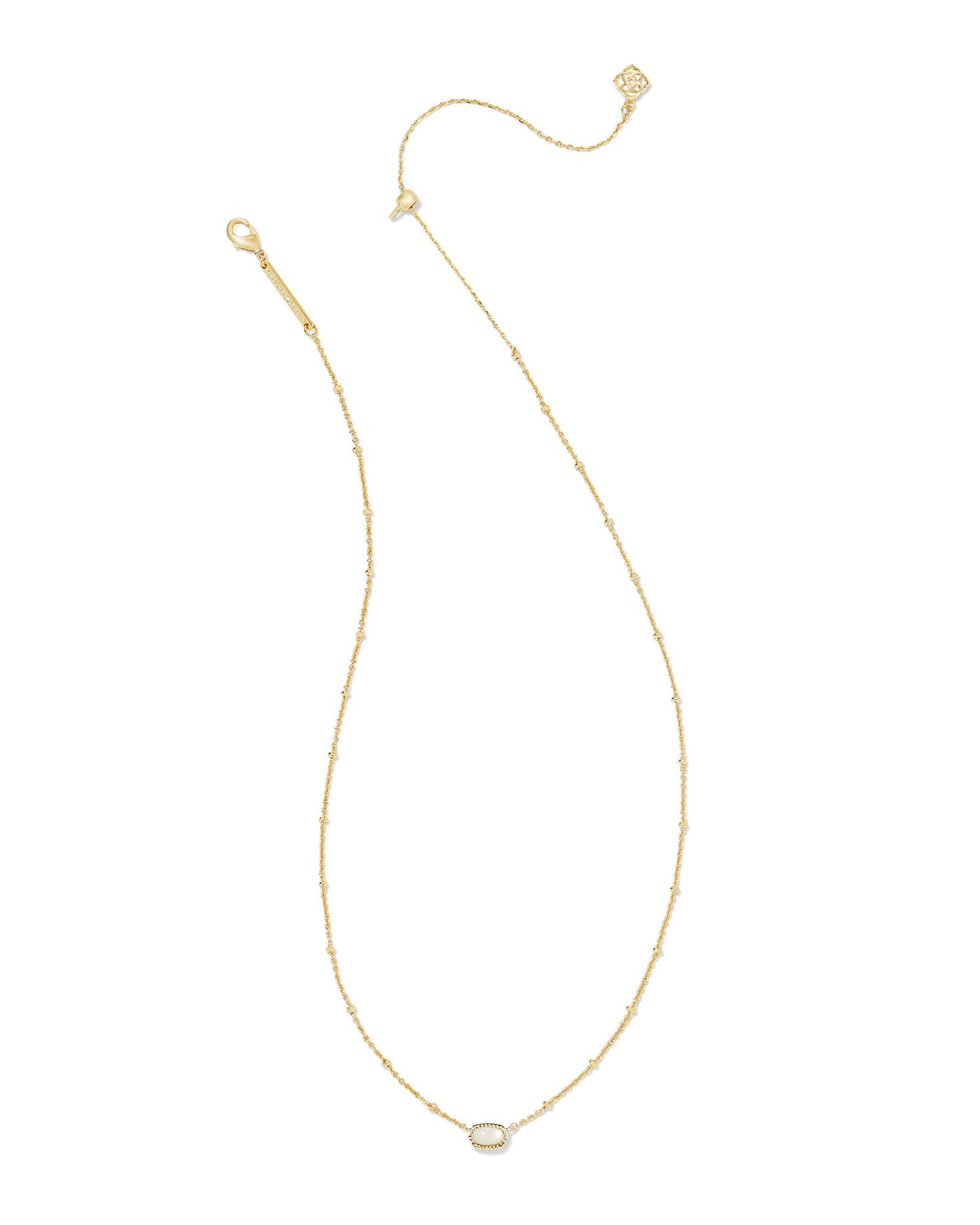 Mini Elisa Gold Satellite Short Pendant Necklace in Ivory Mother-of-Pearl