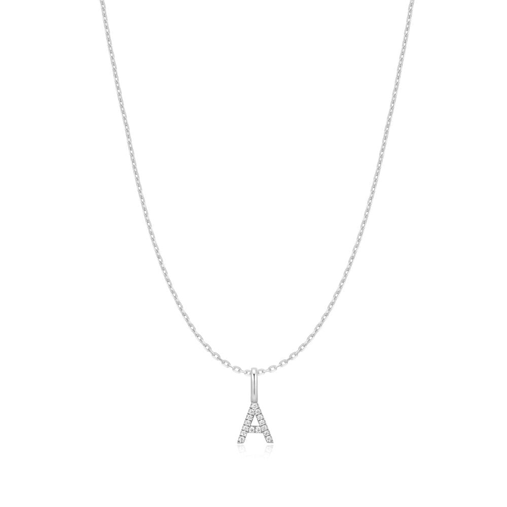 Silver Letter Initial Necklace