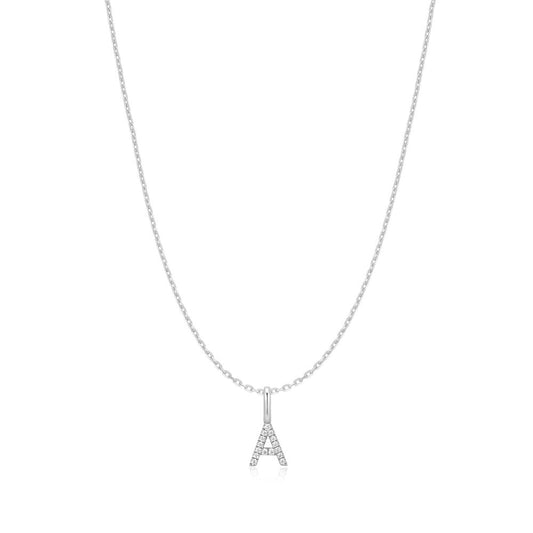 Silver Letter Initial Necklace