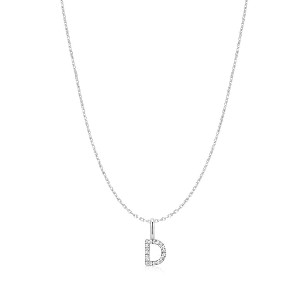 Silver Letter Initial Necklace