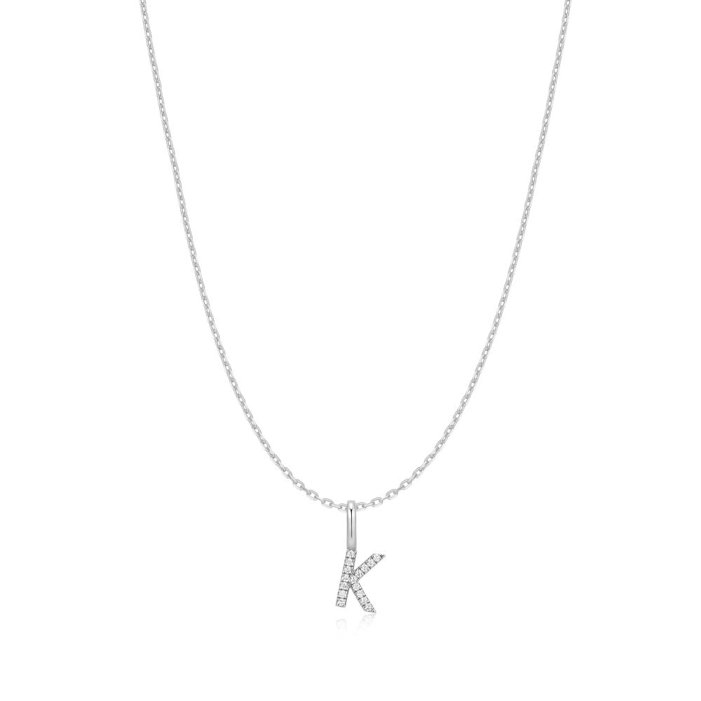 Silver Letter Initial Necklace