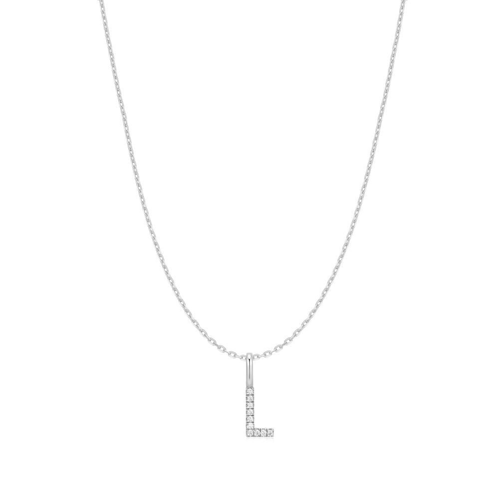 Silver Letter Initial Necklace