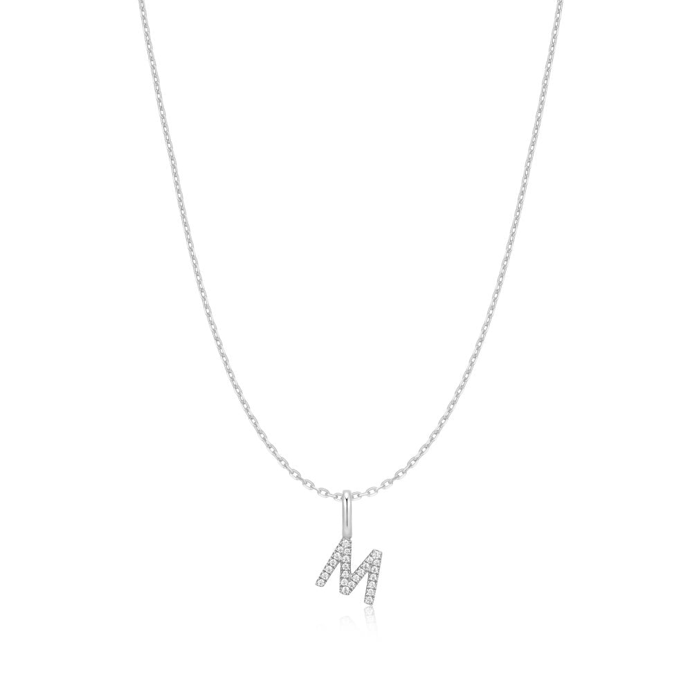 Silver Letter Initial Necklace