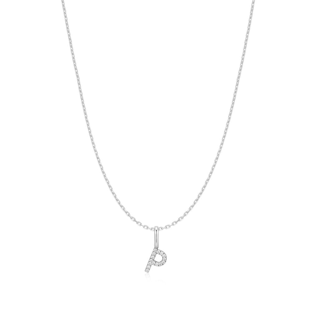Silver Letter Initial Necklace