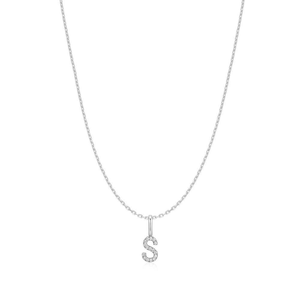 Silver Letter Initial Necklace