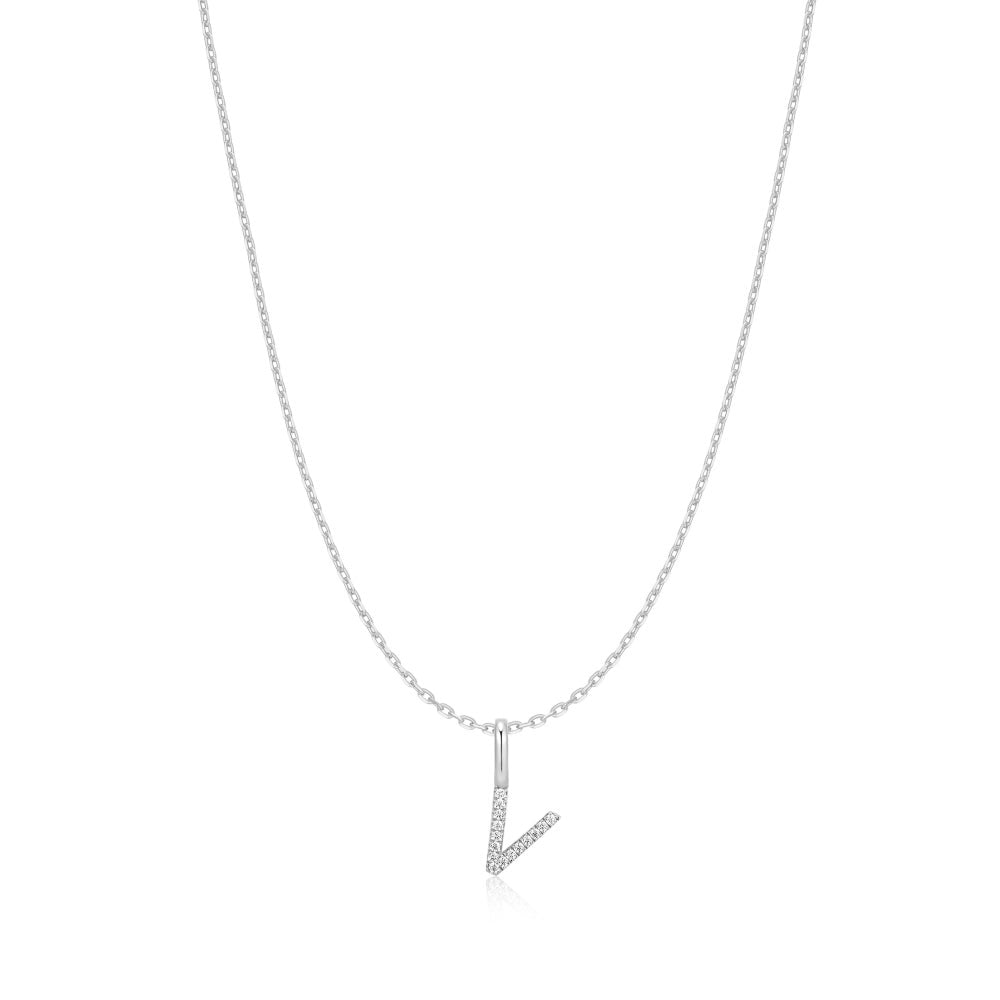 Silver Letter Initial Necklace