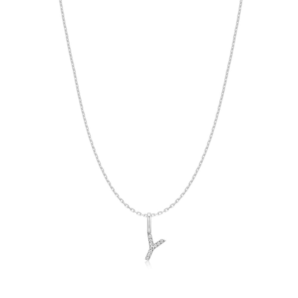 Silver Letter Initial Necklace