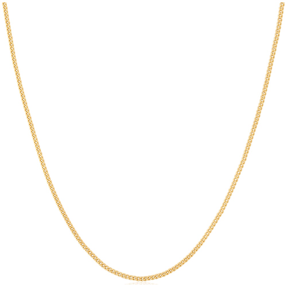 Gold Slim Curb Link Chain Necklace
