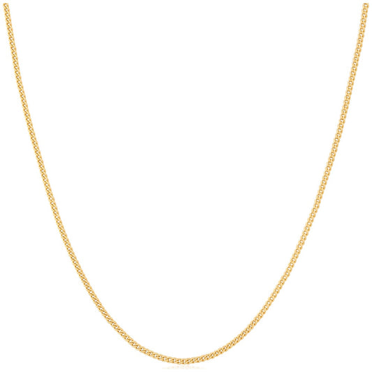 Gold Slim Curb Link Chain Necklace