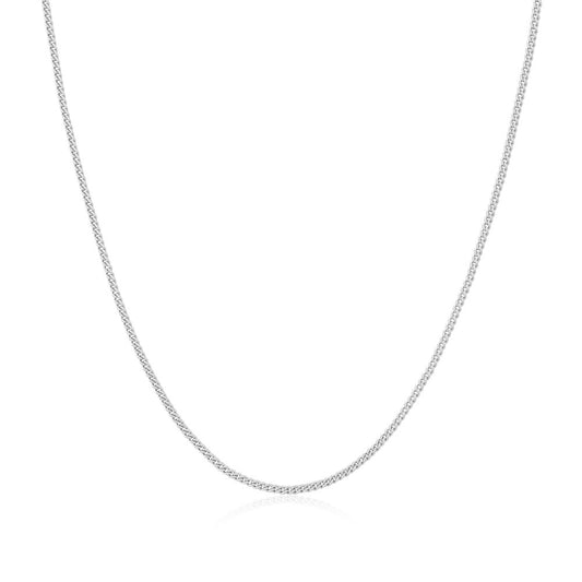 Silver Slim Curb Link Chain Necklace