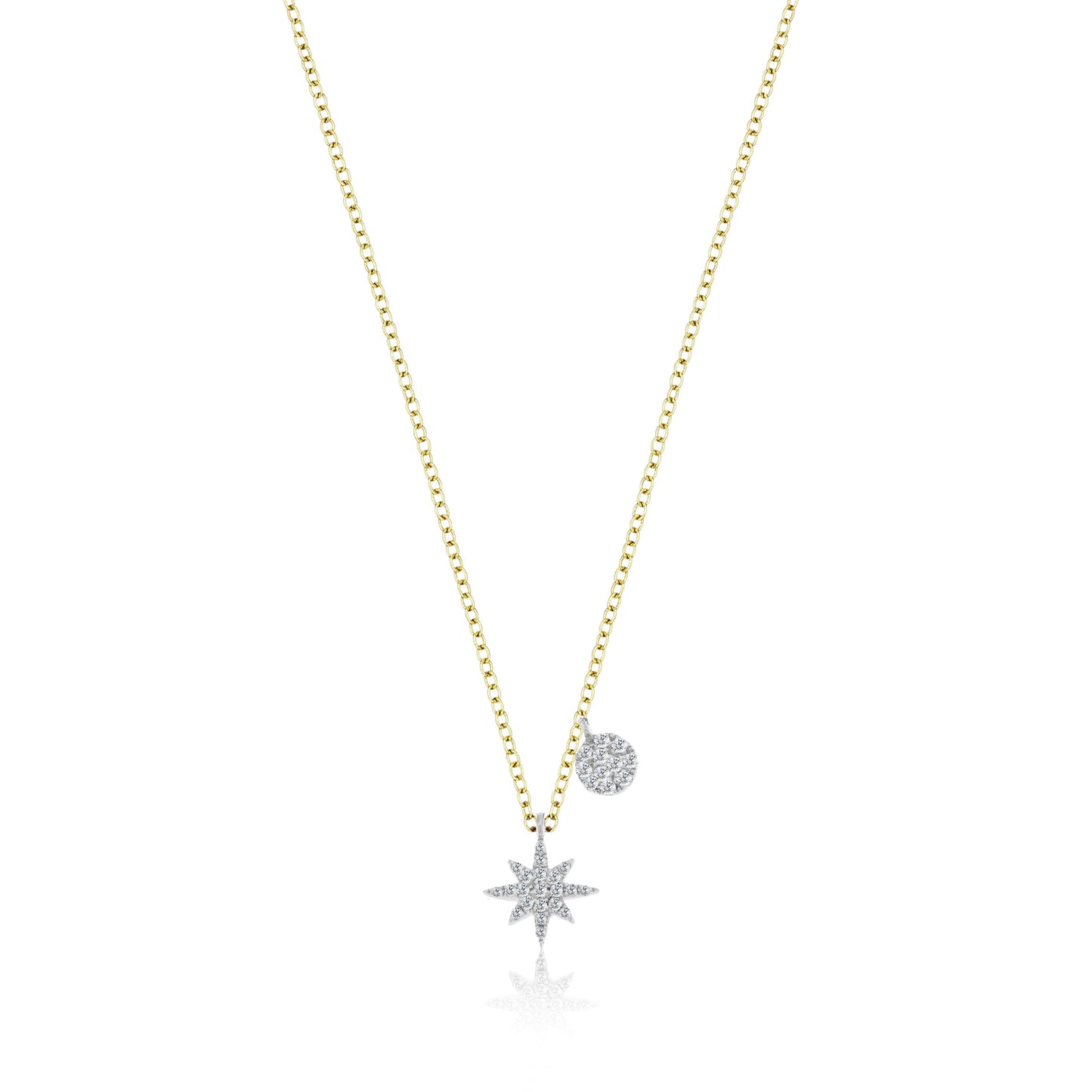 Yellow Gold Starburst Diamond Necklace