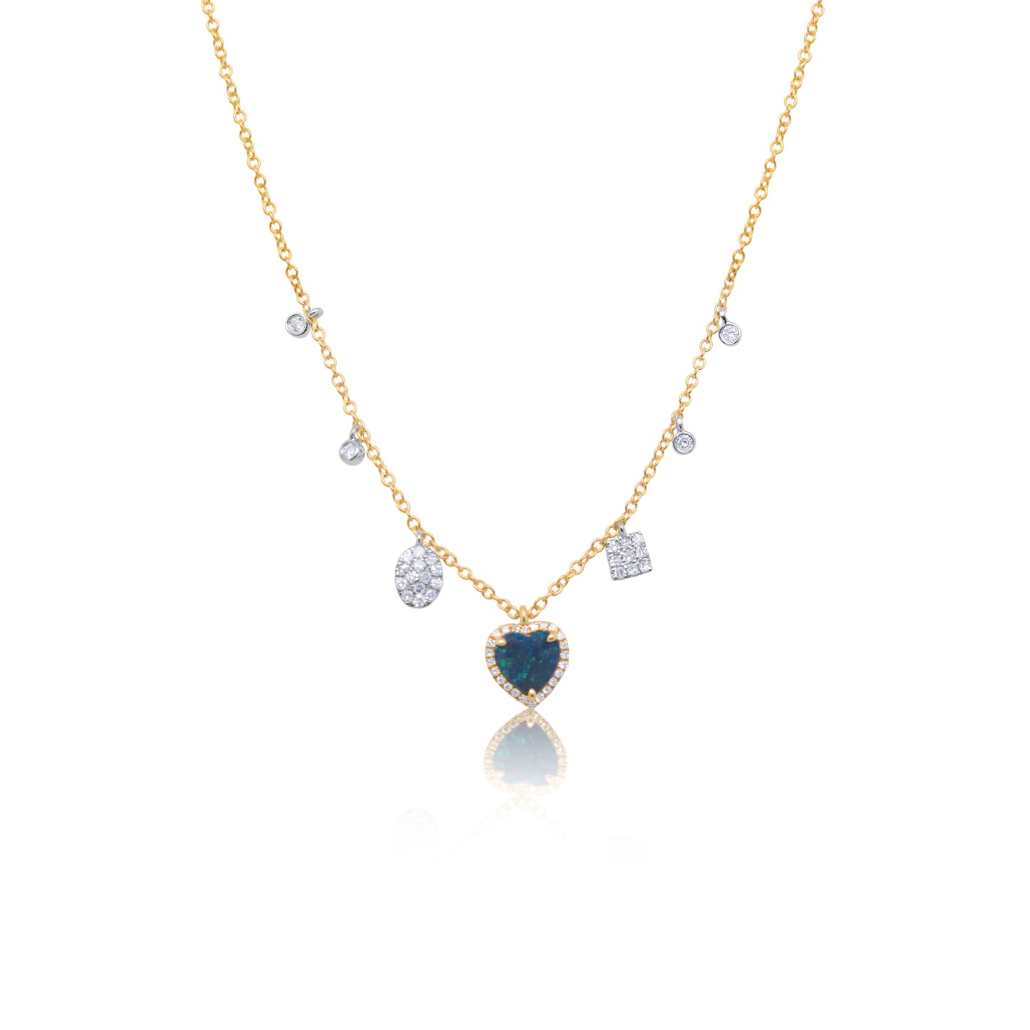 Delicate Opal Heart Necklace
