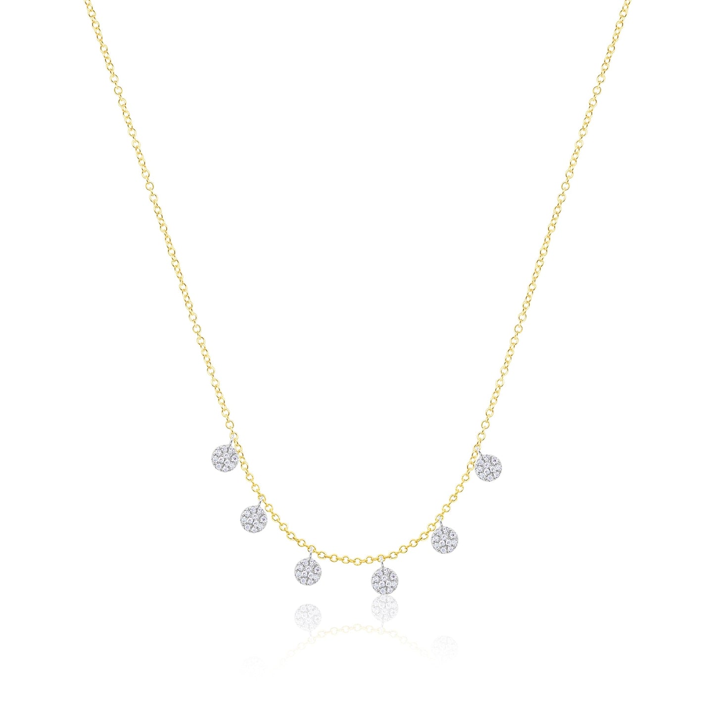 14kt Yellow Gold Circle Diamond Necklace