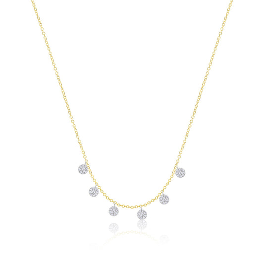 14kt Yellow Gold Circle Diamond Necklace