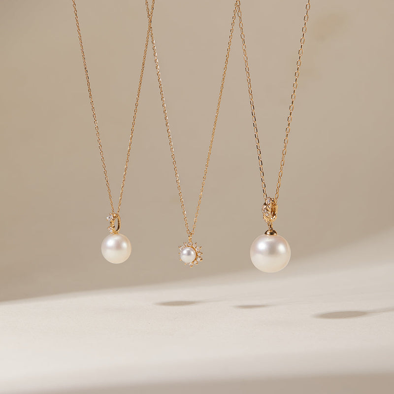 KALINDA | Pearl Necklace with Lab Grown Diamond Accent