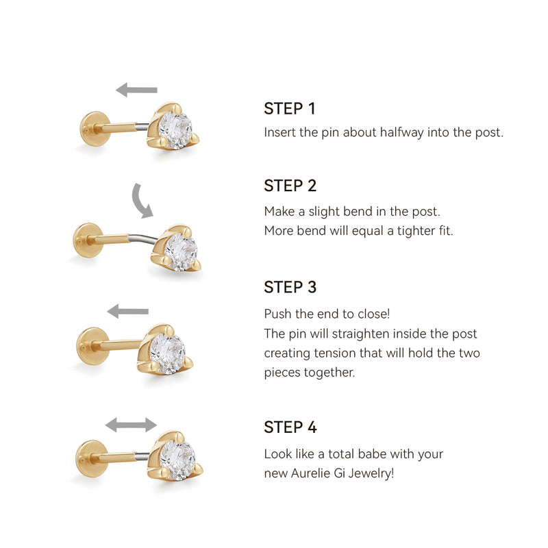 DALLAS | Lab Grown Diamond Cluster Threadless Flatback Earring