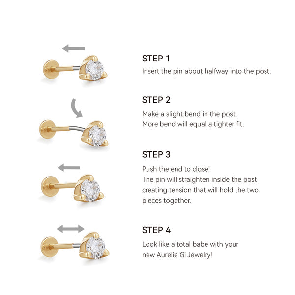BEY | Graduated Bezel Diamond Threadless Flatback Earring