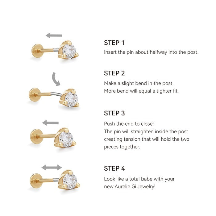 ETTA | Triple Pearl Threadless Flatback Earring