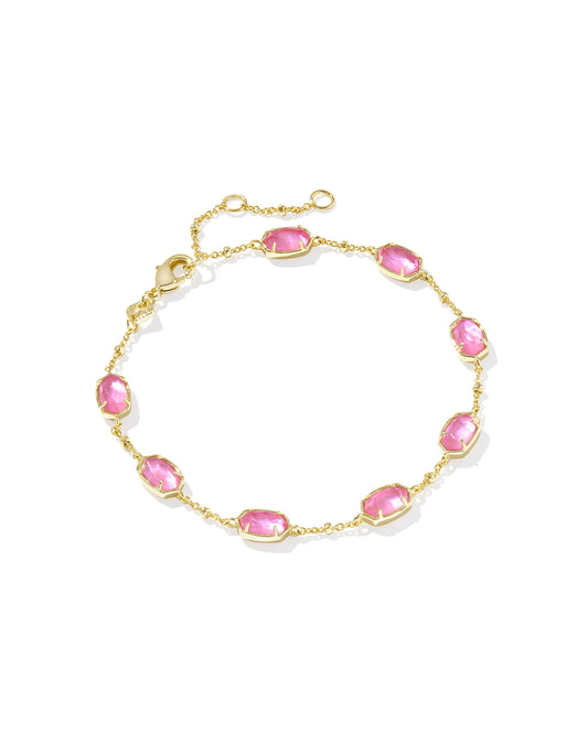 Emilie Gold Chain Bracelet in Azalea Illusion