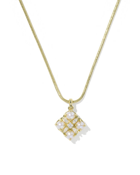 Dira Pearl Gold Short Pendant Necklace