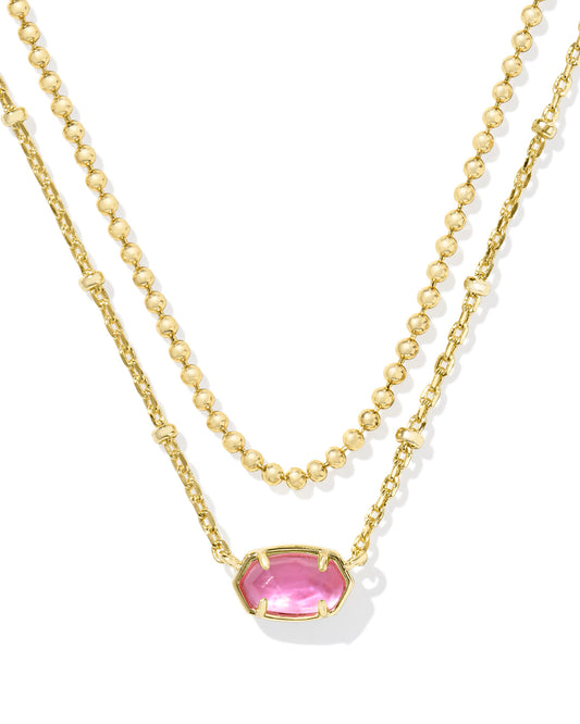 Emilie Gold Multi Strand Necklace in Azalea Illusion