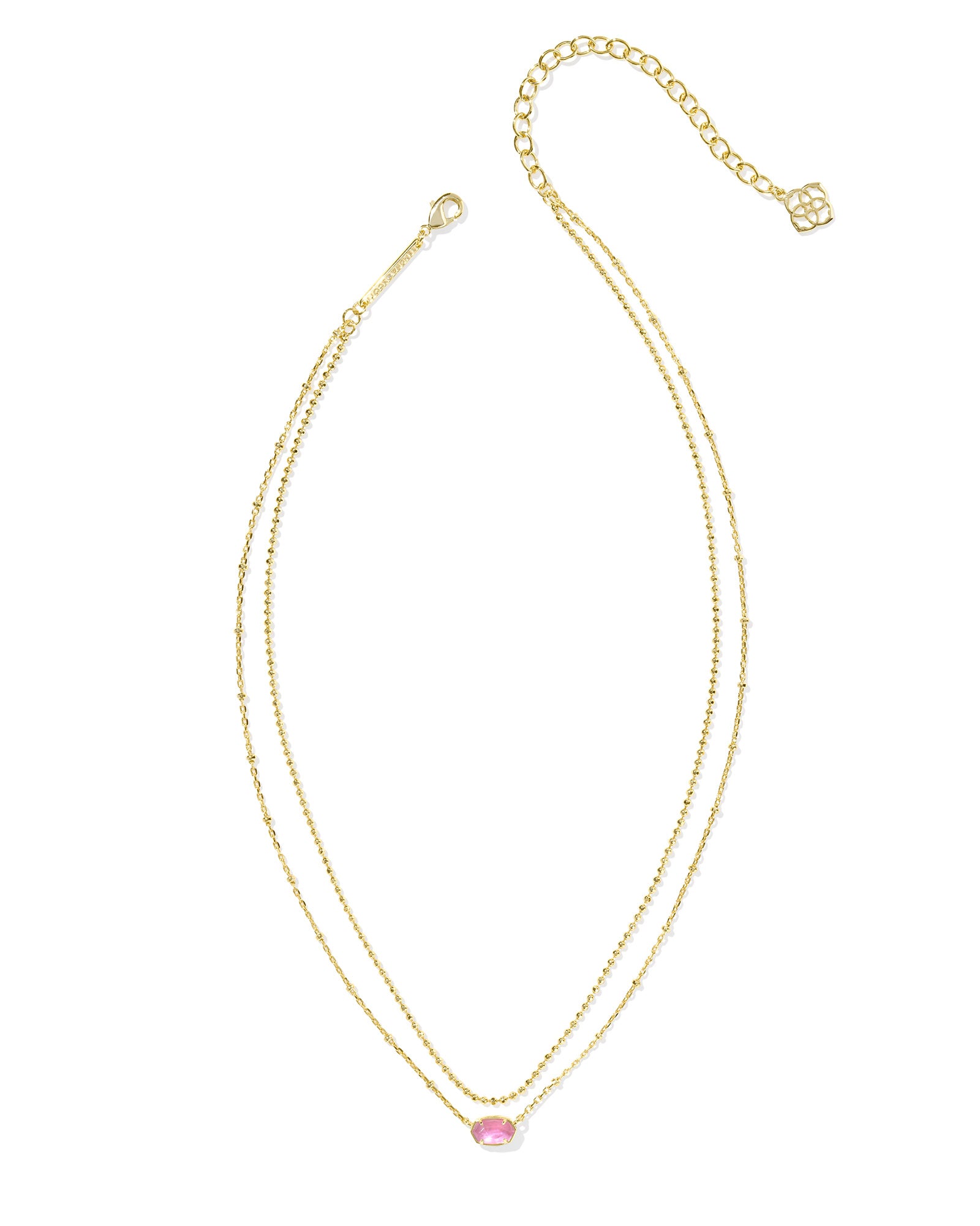 Emilie Gold Multi Strand Necklace in Azalea Illusion