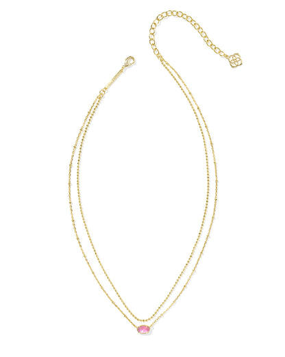 Emilie Gold Multi Strand Necklace in Azalea Illusion