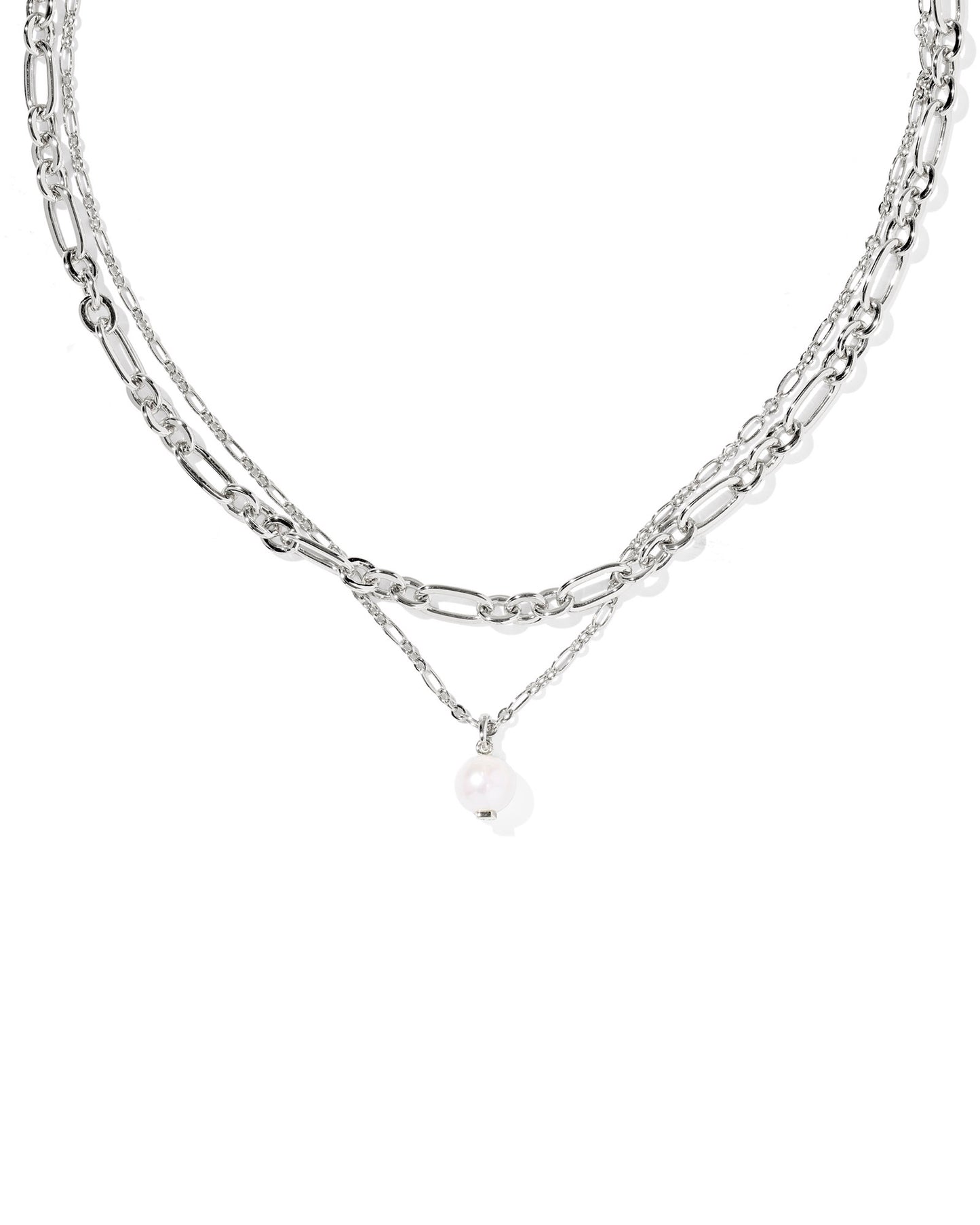 Ashton Silver Multi Strand Necklace in Freshwater Cultured Pearl