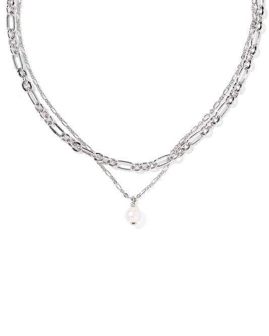 Ashton Silver Multi Strand Necklace in Freshwater Cultured Pearl