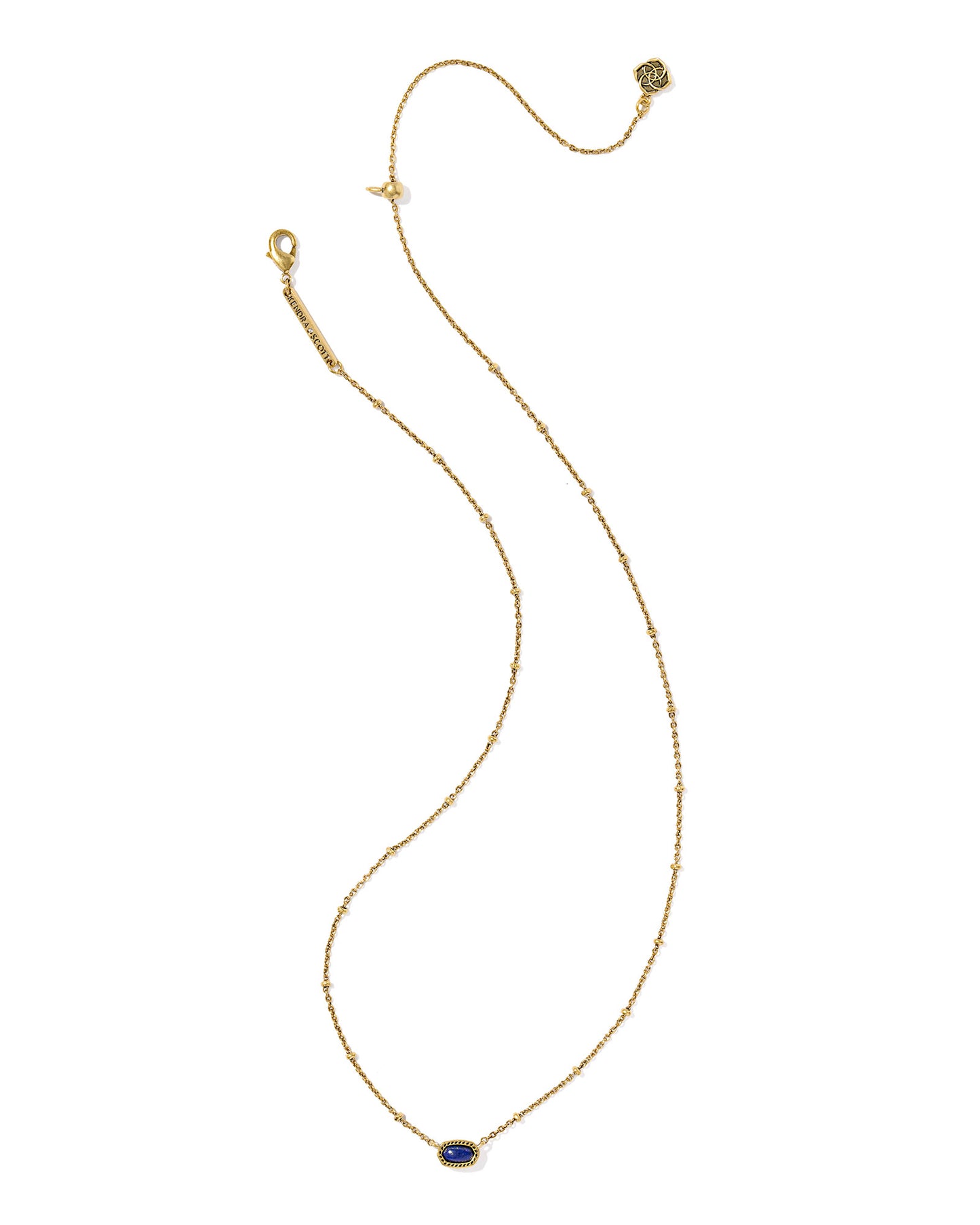 Mini Elisa Vintage Gold Satellite Short Pendant Necklace in Blue Lapis