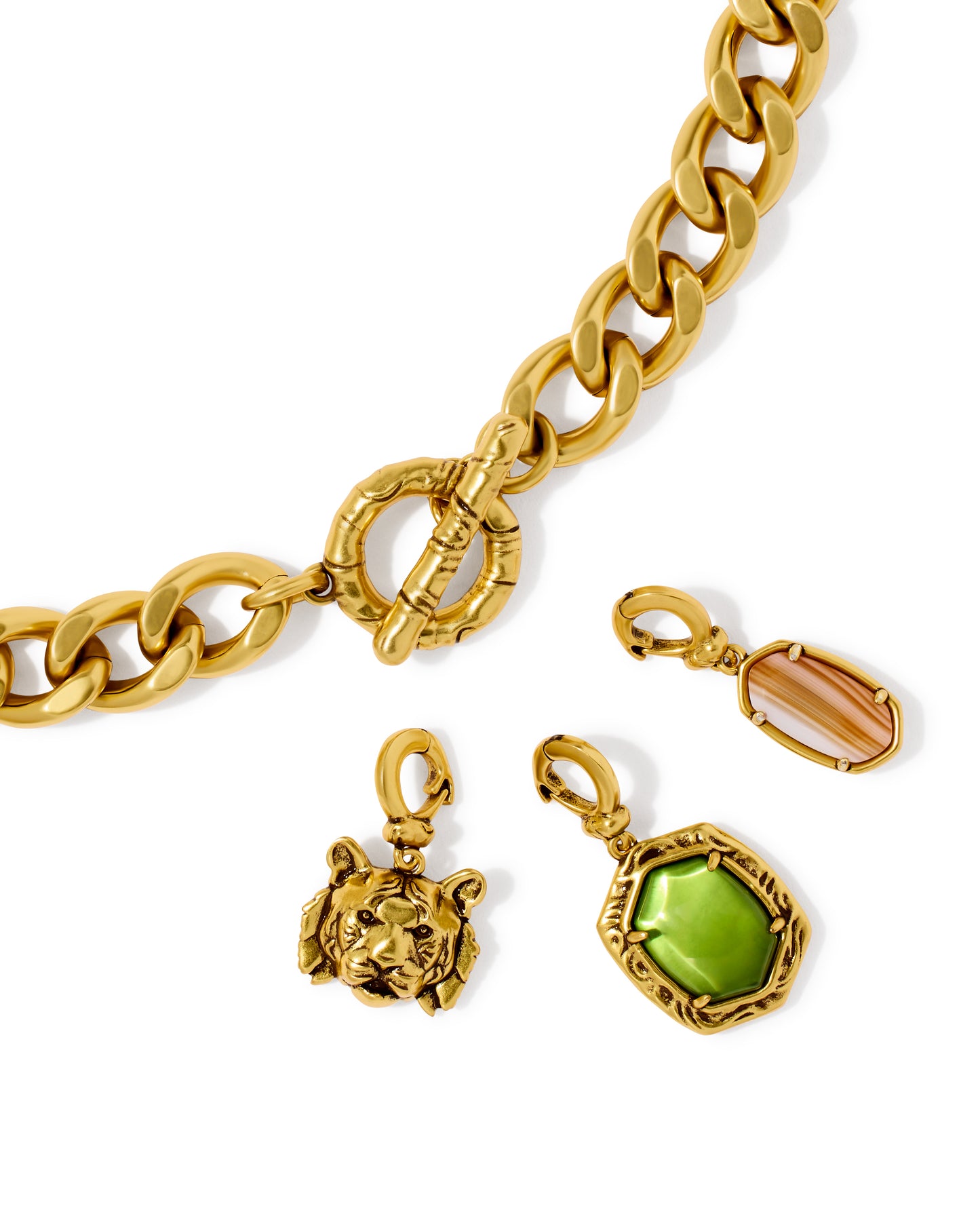 Raina Vintage Gold Charm Necklace in Multi Mix