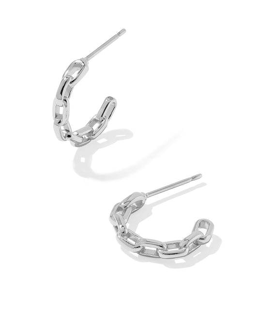 Phoebe Silver Huggie Earrings