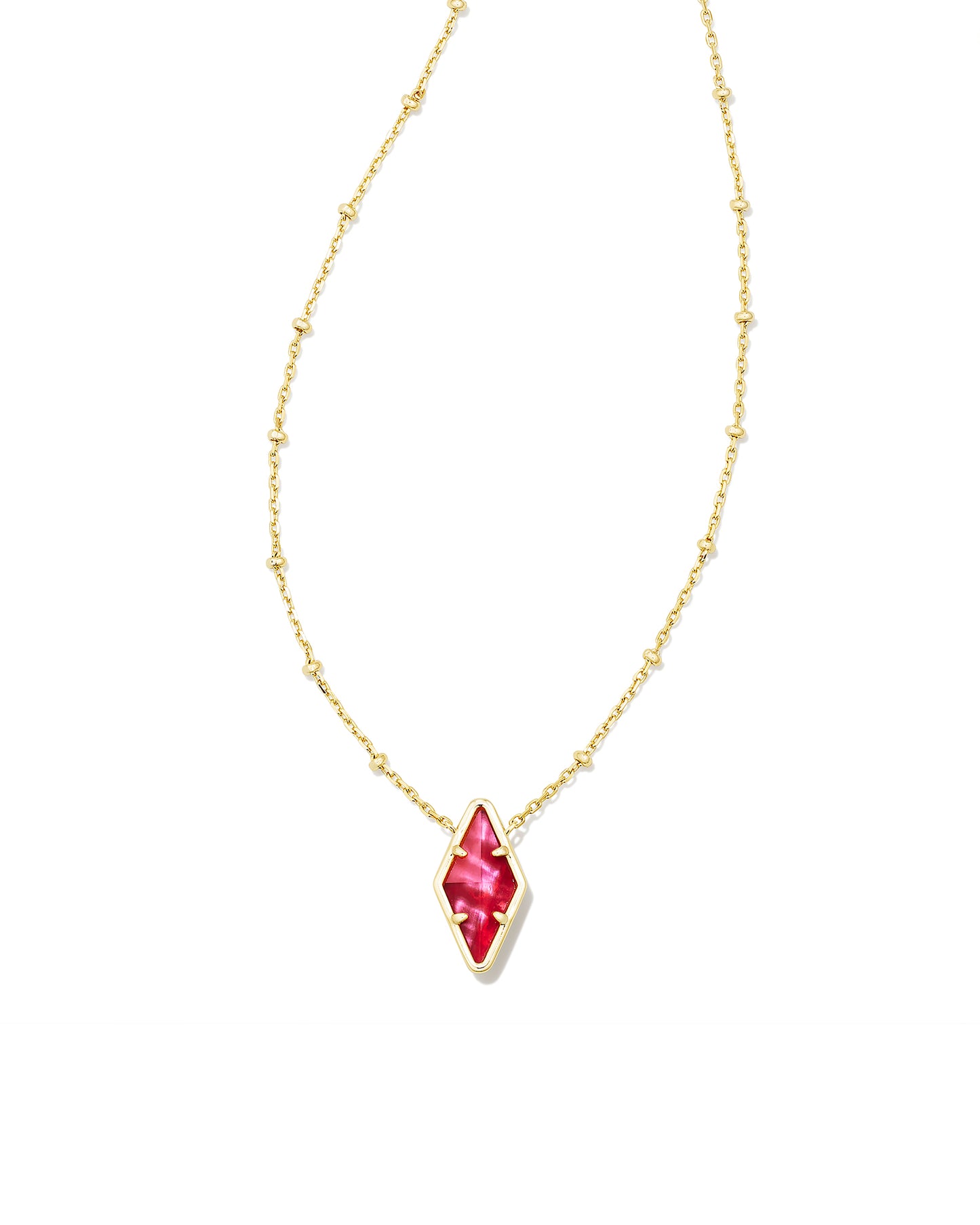 Kinsley Gold Short Pendant Necklace in Cranberry Illusion