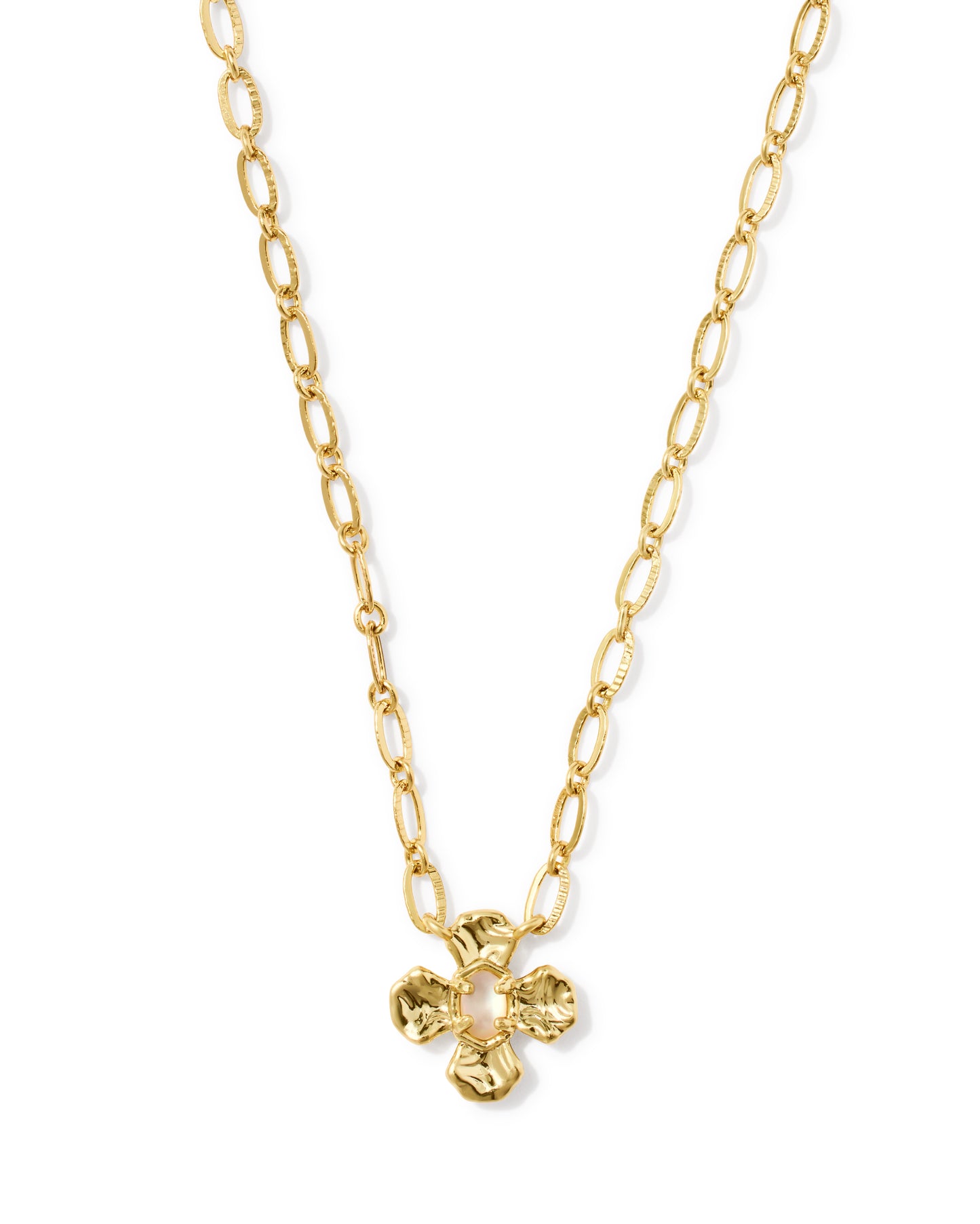 Leanne Gold Short Pendant Necklace in Natural Mother of Pearl