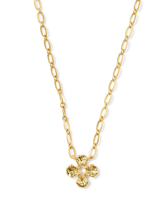 Leanne Gold Short Pendant Necklace in Natural Mother of Pearl