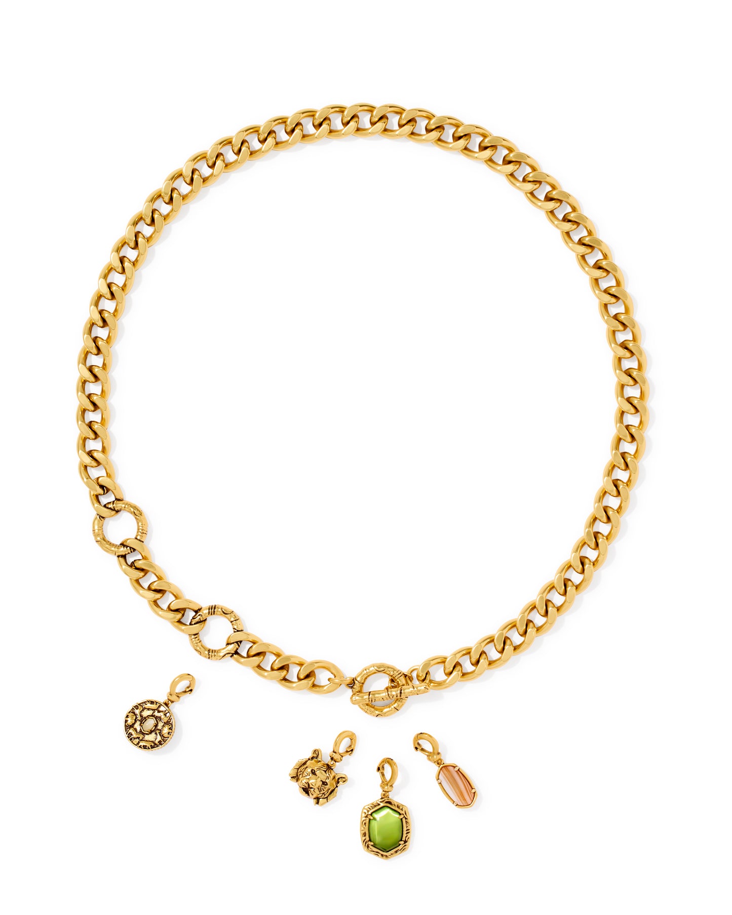 Raina Vintage Gold Charm Necklace in Multi Mix