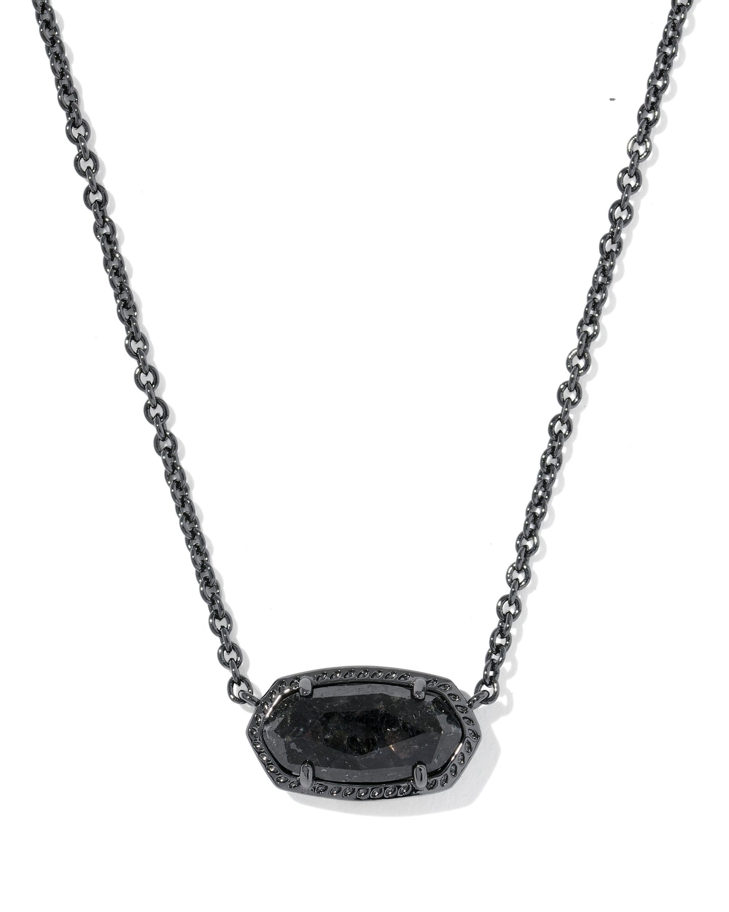 Elisa Gunmetal Boo Short Pendant Necklace