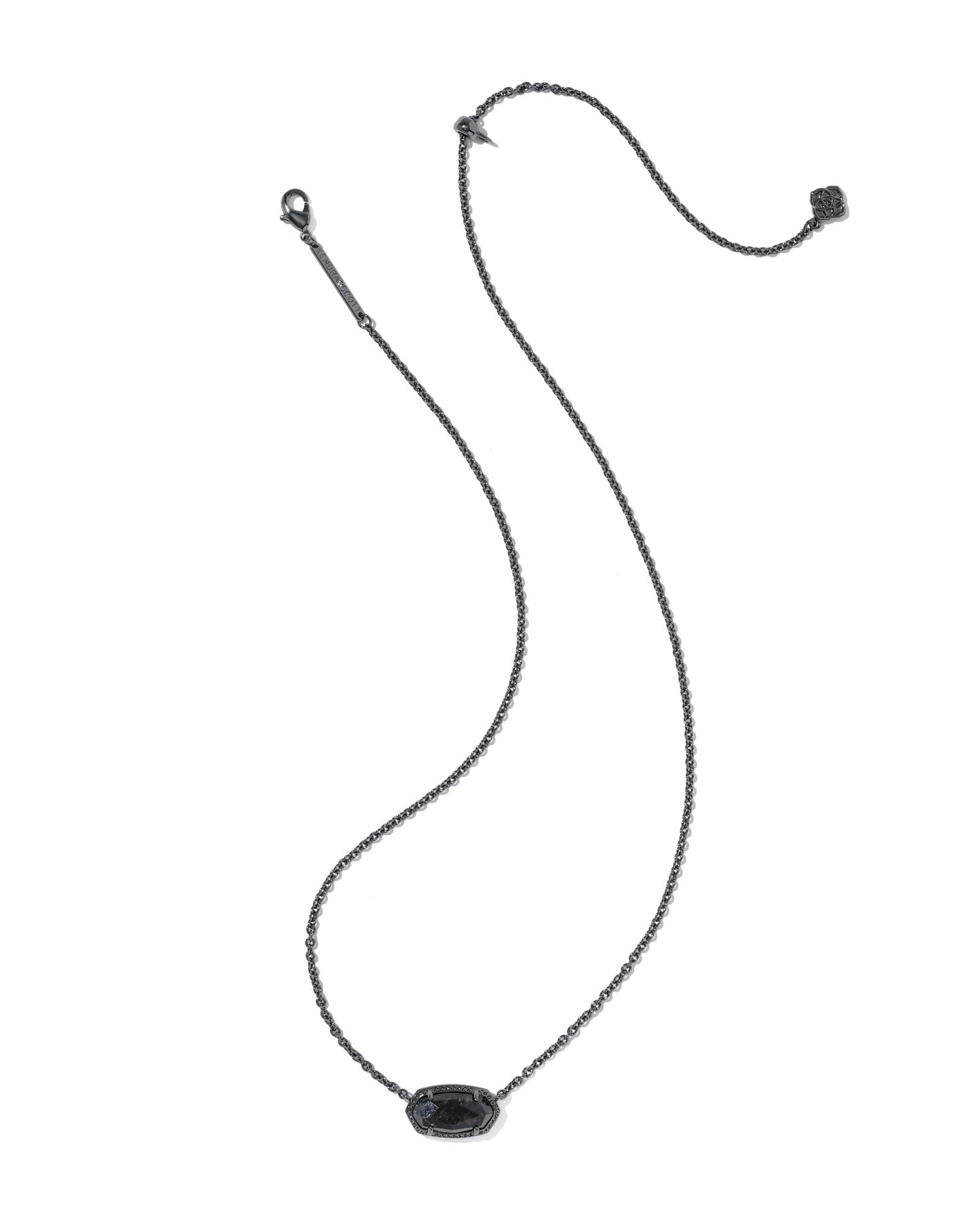 Elisa Gunmetal Boo Short Pendant Necklace