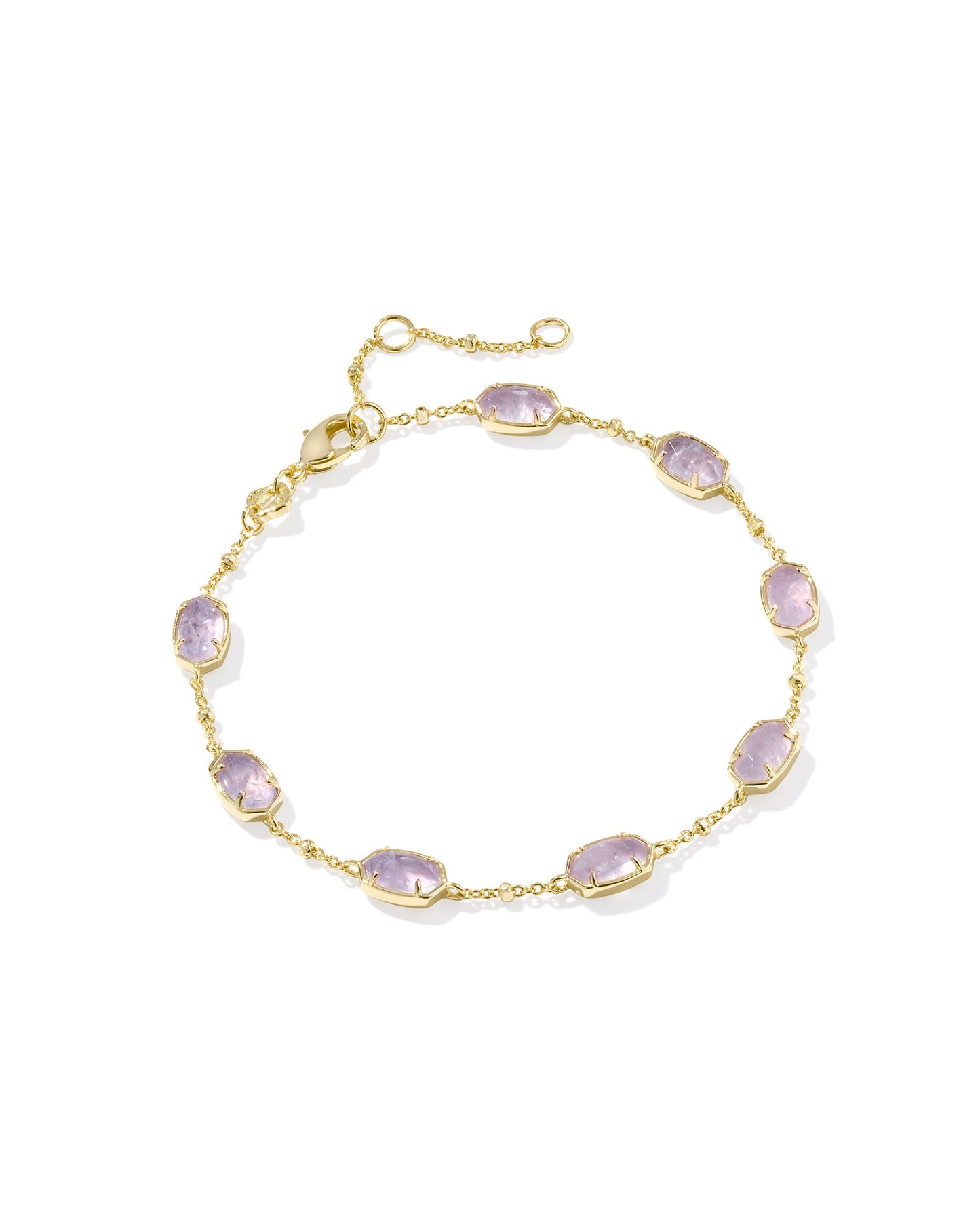 Emilie Gold Chain Bracelet in Purple Amethyst