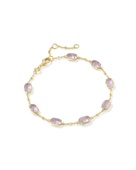Emilie Gold Chain Bracelet in Purple Amethyst