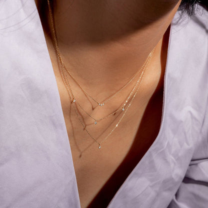 CRESSIDA | Floating Triple Diamond Necklace